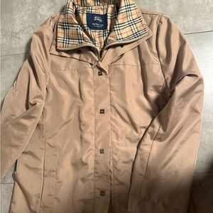 Burberry Beige Trench Coat with Check Collar